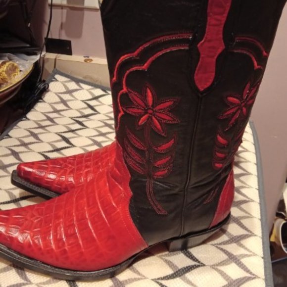 Leather Cowboy Boots - Men's 8/Women's 10 - Picture 4 of 16